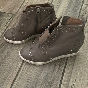 Studded sneaker wedges